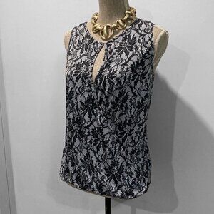 SUZY Shier Lace Crossover Wrap Sleeveless Top